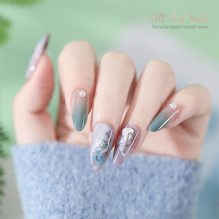 ブルーフラワーシール
