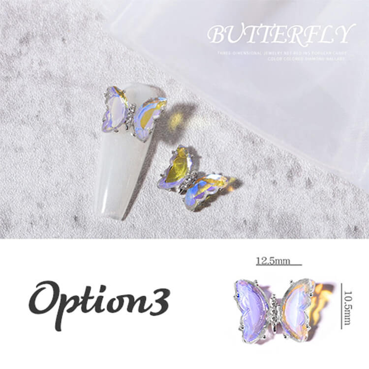 オーロラ蝶ネイルパーツ 1P