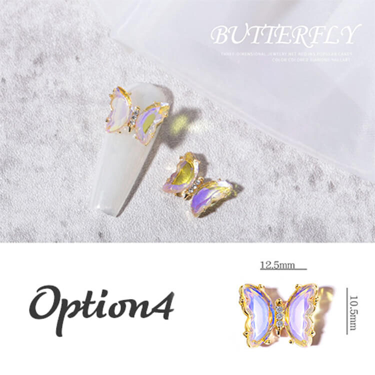オーロラ蝶ネイルパーツ 1P